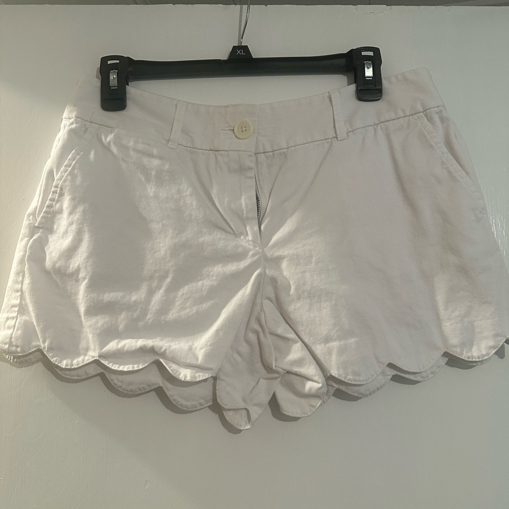 LOFT White Scalloped Shorts